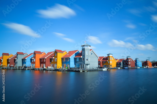 colorful buildings at Reitdiephaven, Groningen