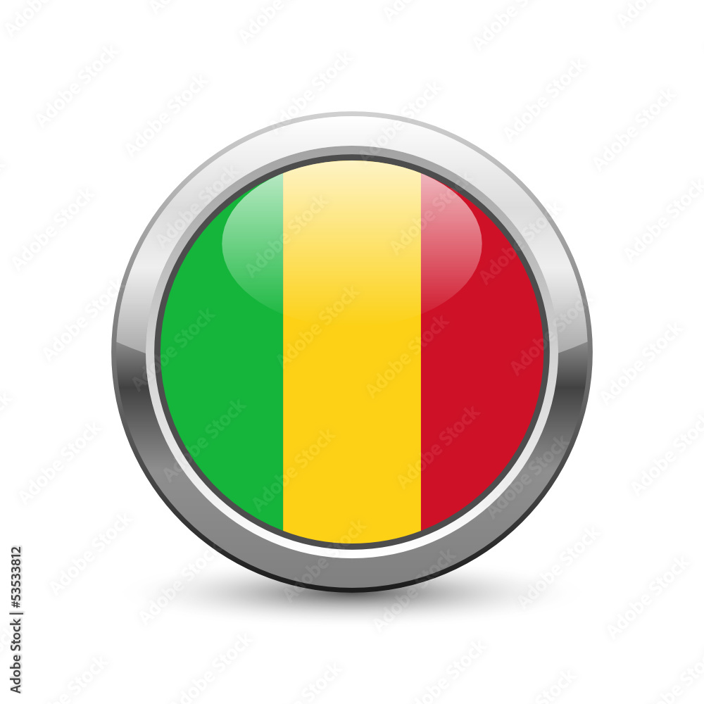 Malian flag icon web button Malian flag icon web button