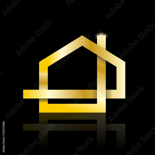 Vector golden 	Logo strip house