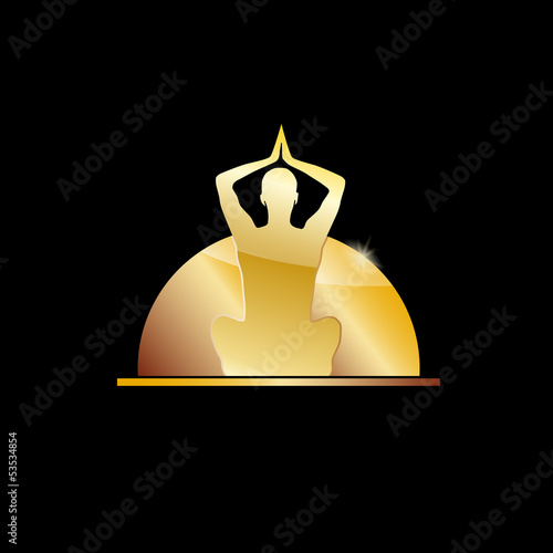 Golden vector Logo spa, yoga and relax