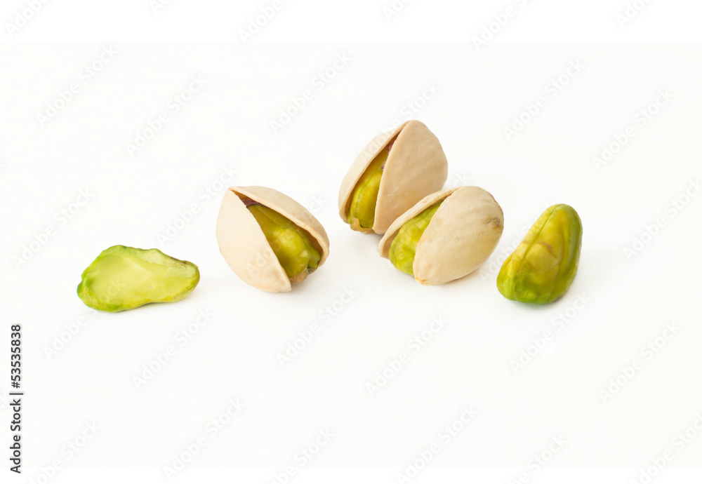 Pistachio nuts isolated on white background Pistachio nuts isolated on white background