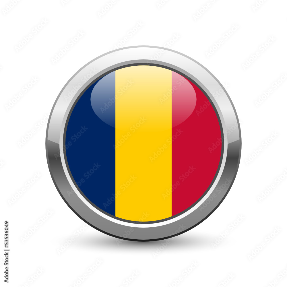 Chadian flag icon web button Chadian flag icon web button