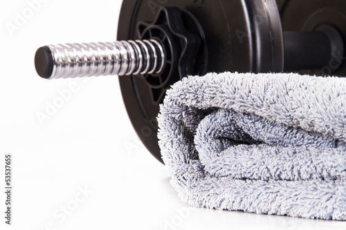 Fotografía Black Barbell and Towel