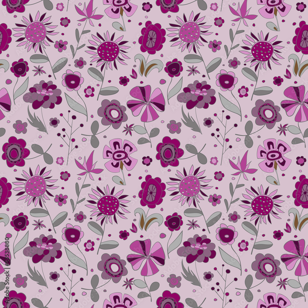 Obraz premium Pattern with violet flowers