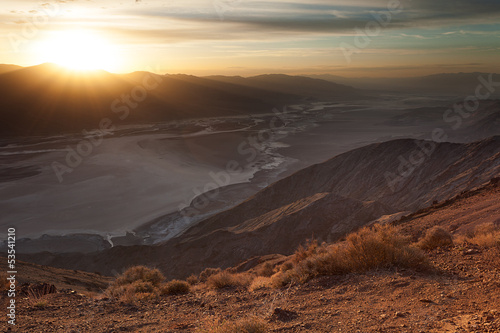 Sunset at Badwater Basin, Death Valley photo
