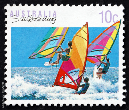 Postage stamp Australia 1992 Windsurfing, Sailboarding