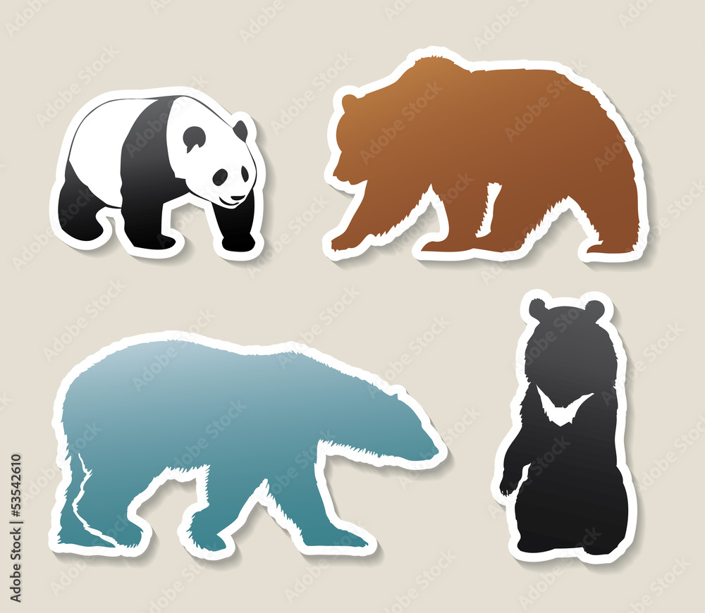 Obraz premium Set of bear banners