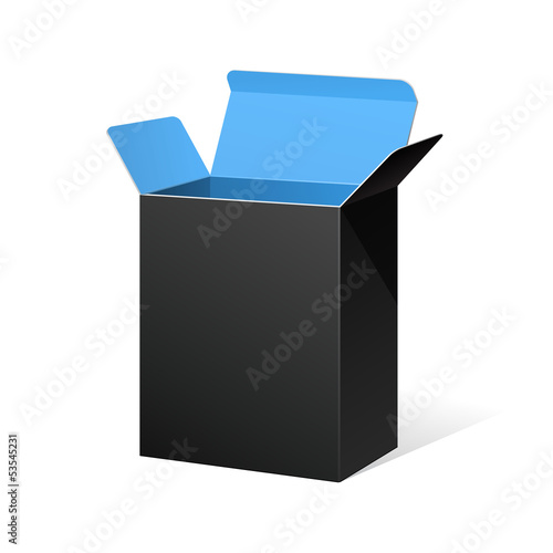 Software Package Box Opened Black Inside Blue