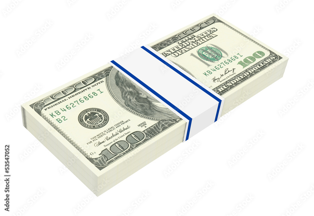 Dollars money isolated on white background. Dollars money isolated on white background.