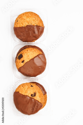 Unhealthy cookies on white background