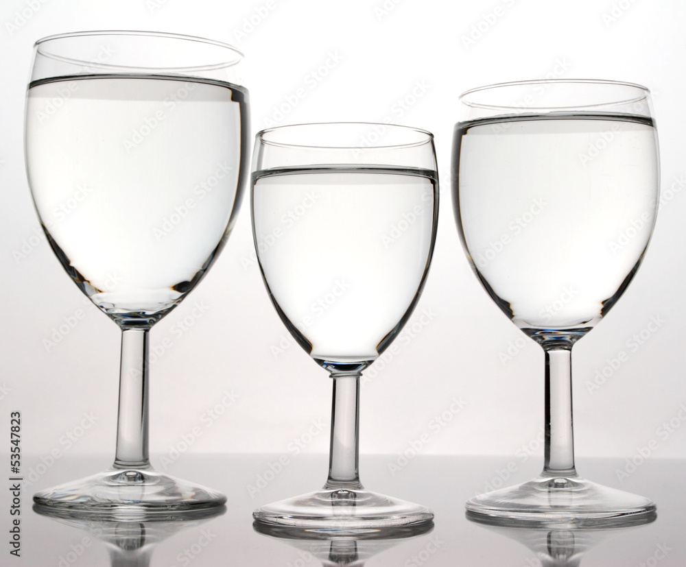 Three glasses of water