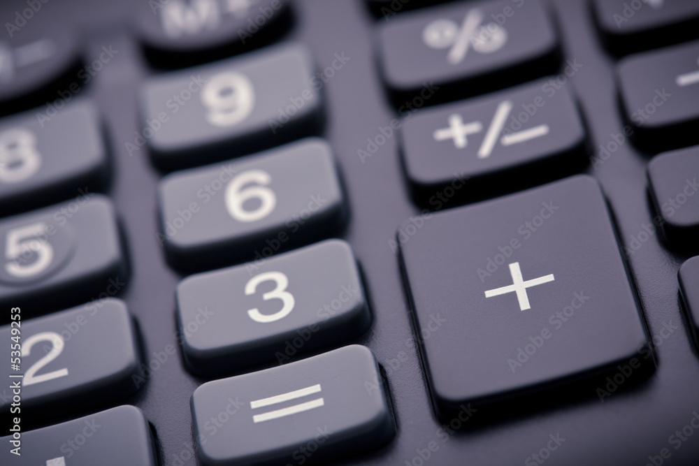 Numeric pad of a calculator, closeup Numeric pad of a calculator, closeup