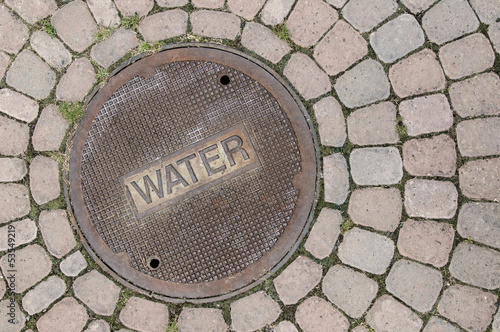 Water Manhole cover with brick