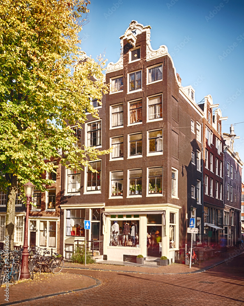 House and street in Amsterdam