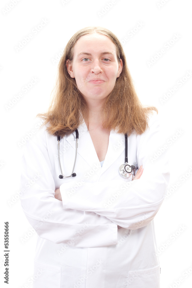 Young female physician very happy about her profession Young female physician very happy about her profession