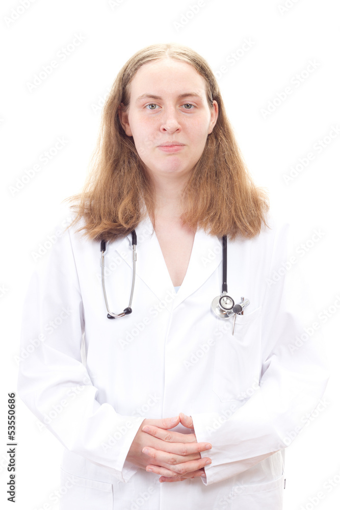 Medical doctor with folded hands waiting for next patient Medical doctor with folded hands waiting for next patient