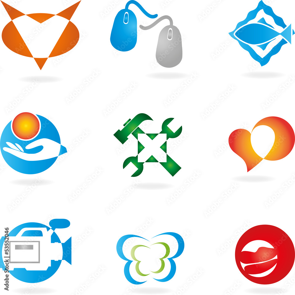 Logo, Stern, Abstract Design Elements, 2D and 3D Logo, Stern, Abstract Design Elements, 2D and 3D