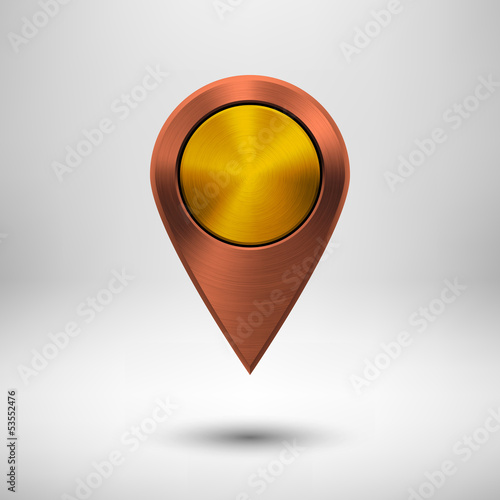 Technology Pointer Button with Bronze Metal Texture Free Download Technology Pointer Button with Bronze Metal Texture - GFXLoad