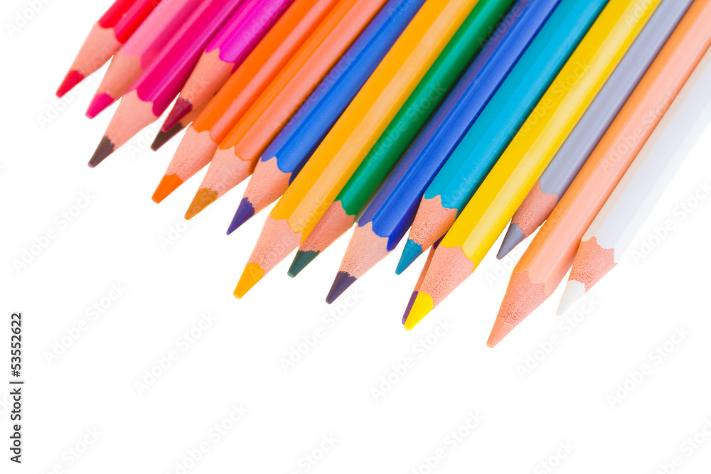 colorful pencils close up
