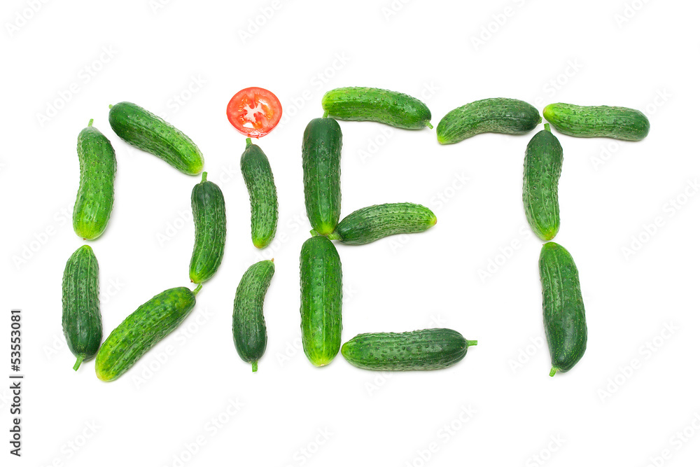 cucumbers on a white background. view from above. cucumbers on a white background. view from above.