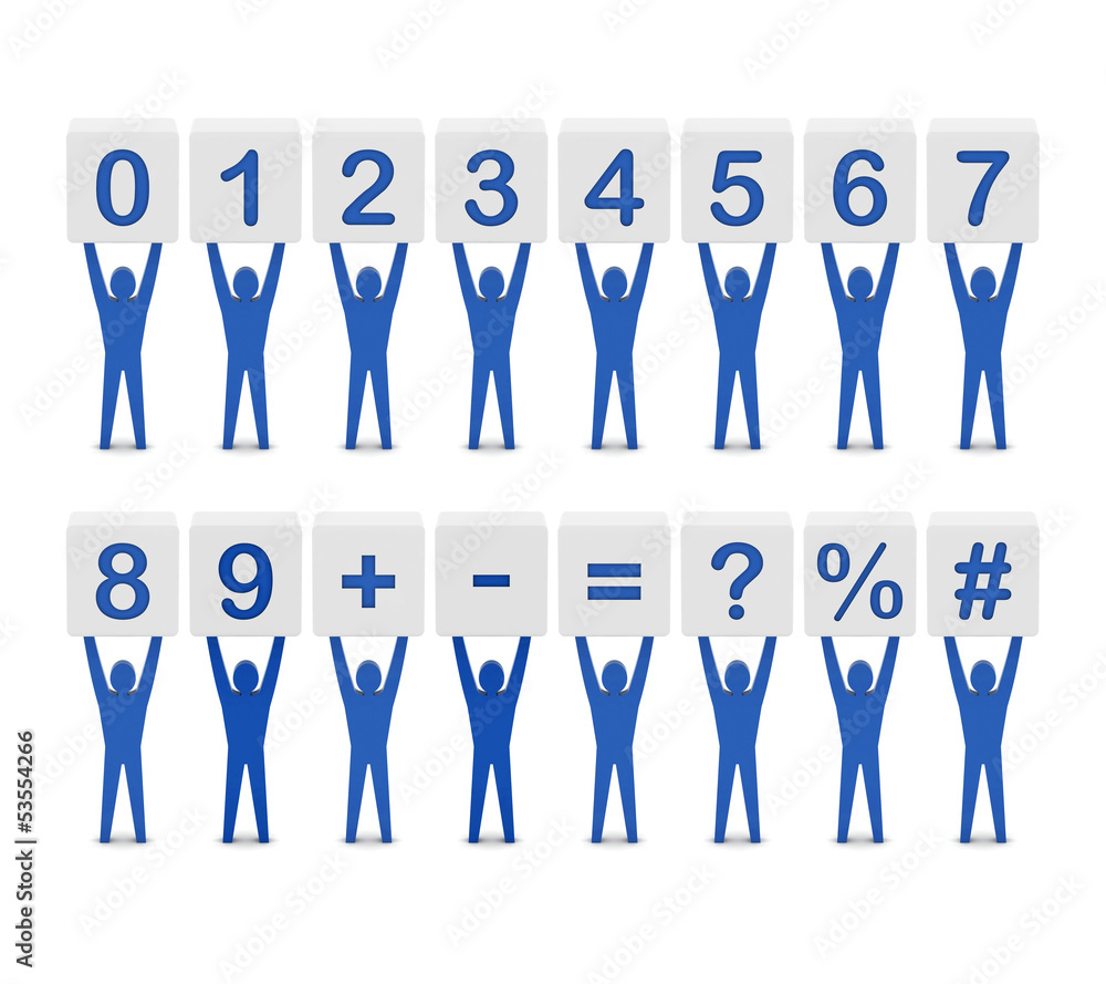 Set of numbers and symbols. Concept 3D illustration. Set of numbers and symbols. Concept 3D illustration.