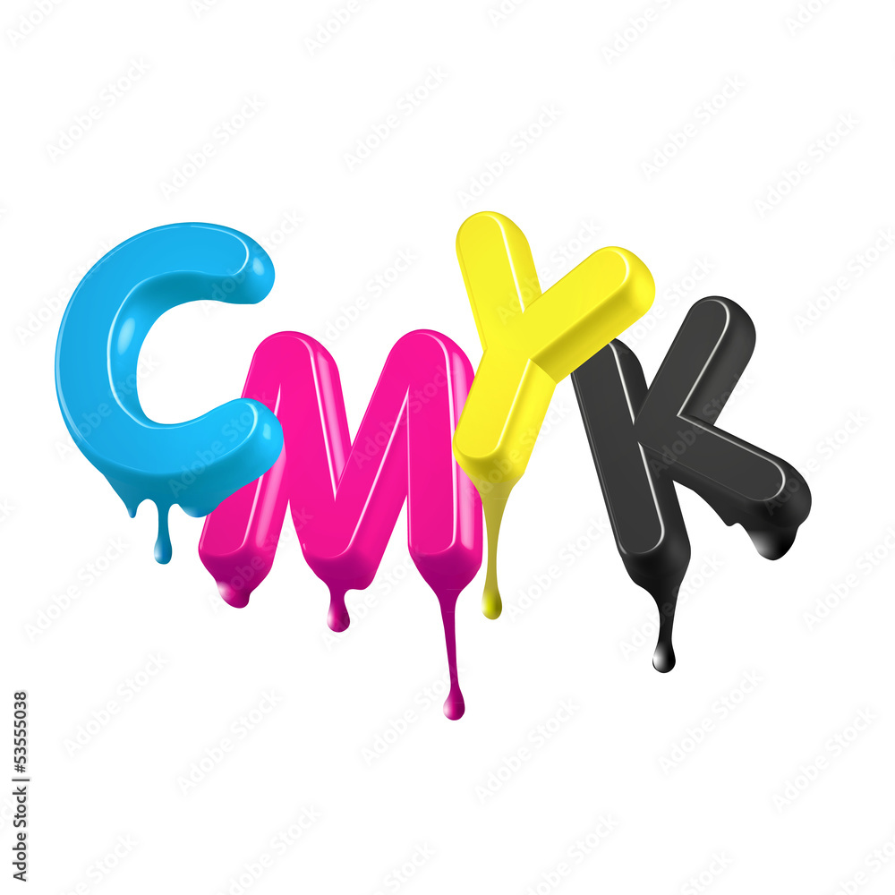 Dripping 3d CMYK letters