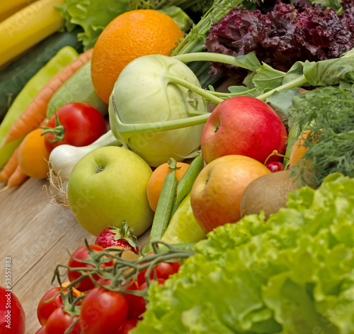 Fresh organic fruits and vegetables