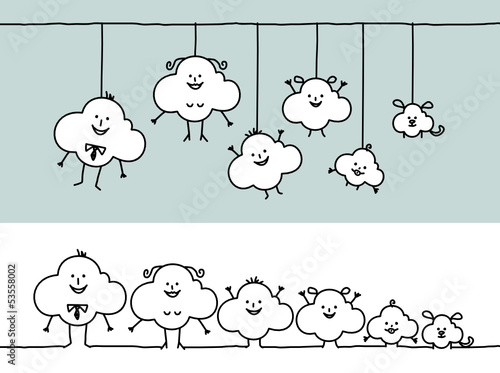 funny family & clouds