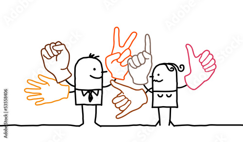 people & hand signs 