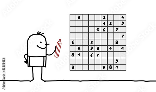 man & sudoku 