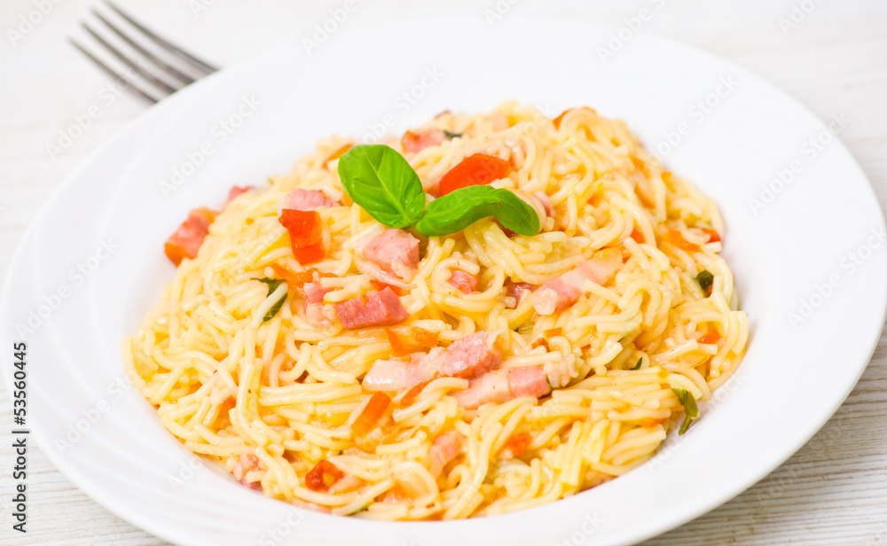 Pasta with meat and vegetables Pasta with meat and vegetables