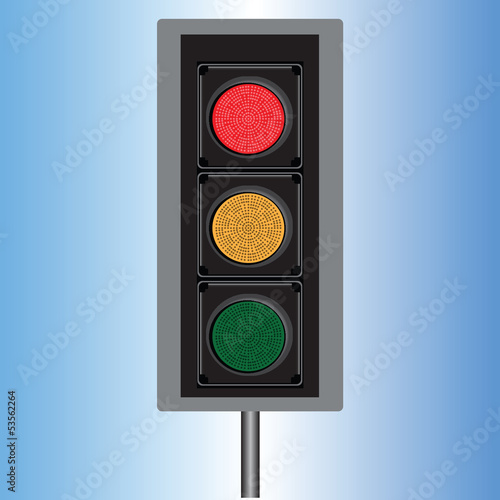 Traffic lights lights in red