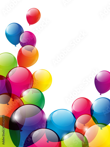Color balloons background with place for text