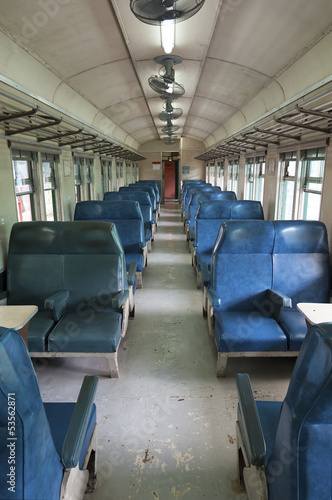 Interior of an antique train cabin
