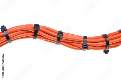 Power supply cable with cable ties