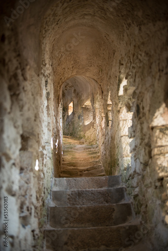 Stairway into the Rampart - Old Town of Bonifacio, Corsica Franc