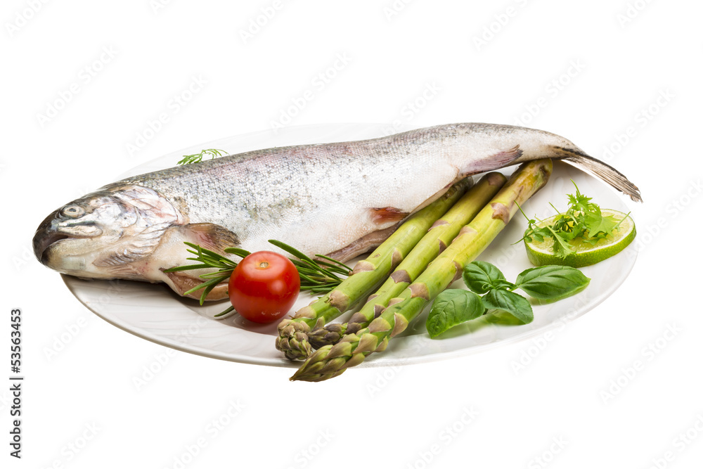 Fresh raw rainbow trout Fresh raw rainbow trout