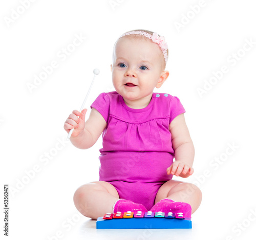 Funny child playing  with m...