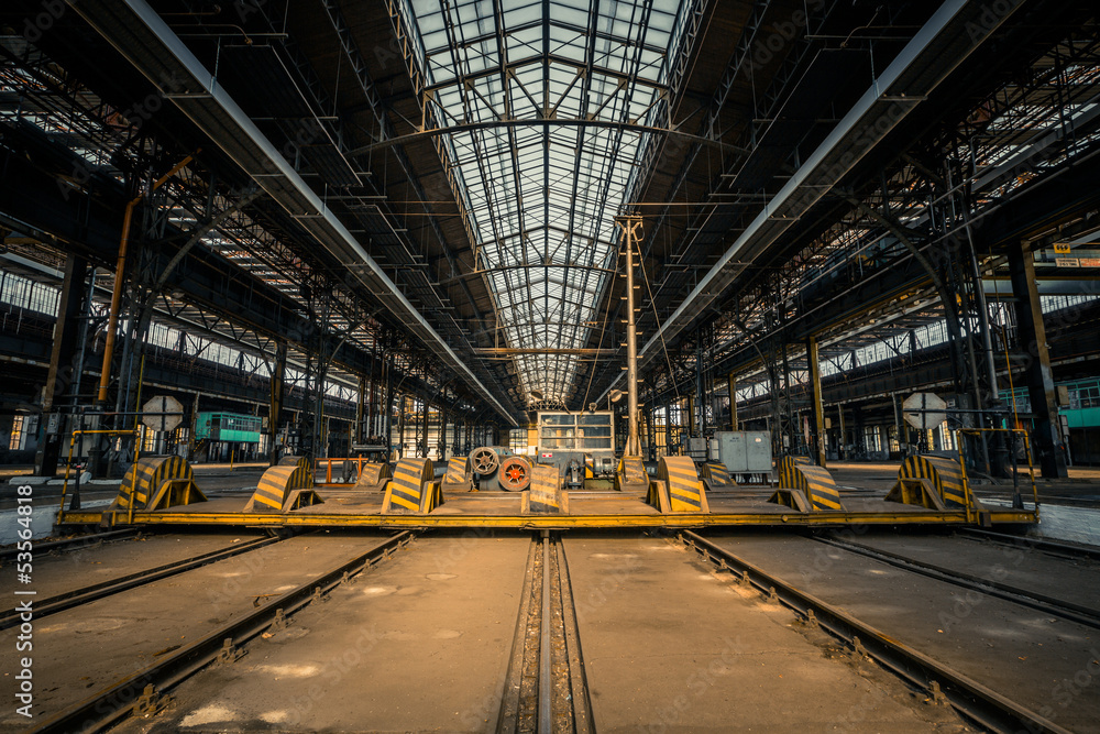 Abandoned industrial interior with bright light Abandoned industrial interior with bright light