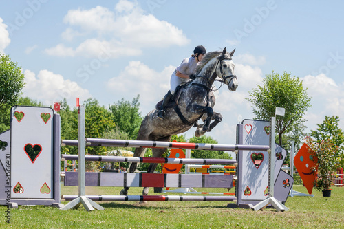 Fototapeta pokaż skaczące konie sportowe