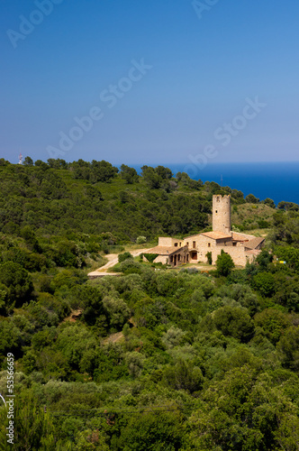 The castle-house from Begur Hill at Catalonia Spain