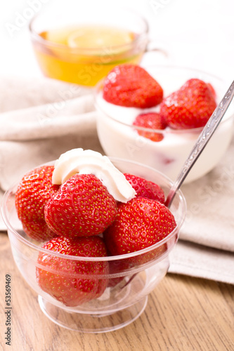 Freshness strawberries and cream