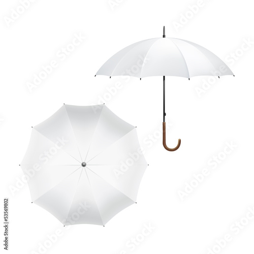 Vector Illustration of Blank White Umbrella