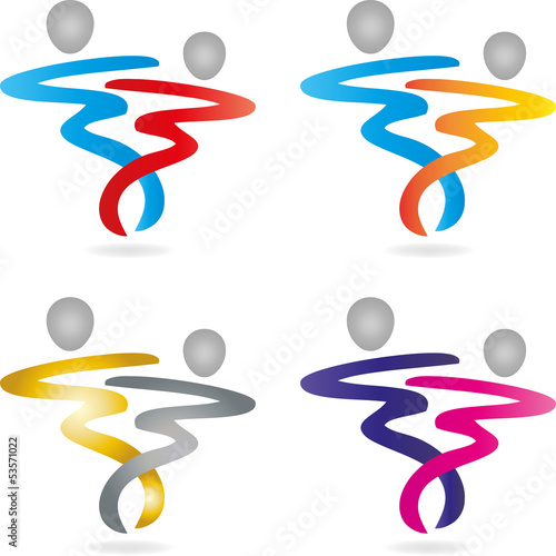 Logo, 3D, Menschen, Paar, Mann, Frau