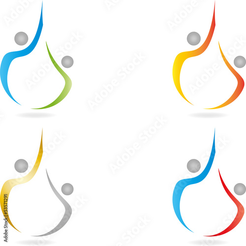 Logo, 3D, Menschen, Paar, Mann, Frau