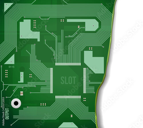 Printed Circuit Board Vector Background Green