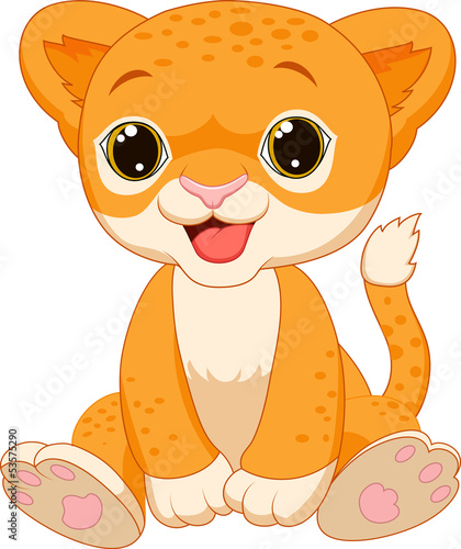 Cute baby lion cartoon