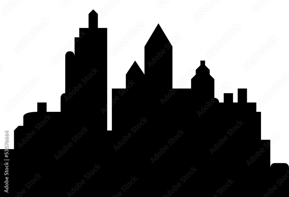 Silhouetted city skyline