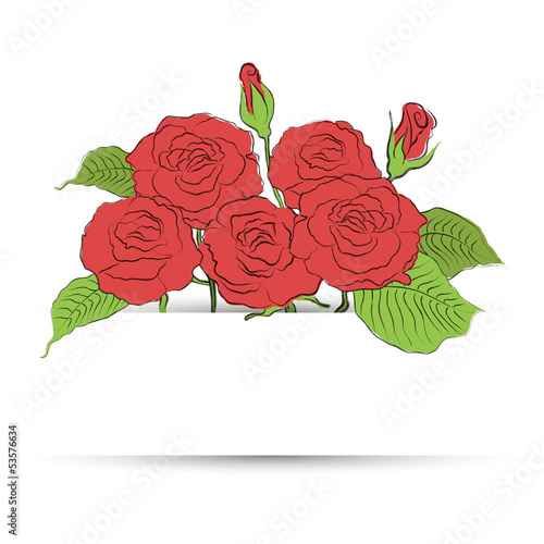 Vector bouquet of roses. EPS 10