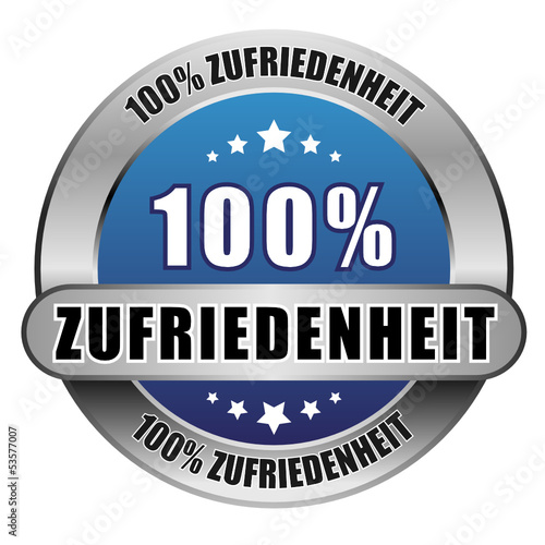 5 Star Button blau 100% ZUFIREDENHEIT